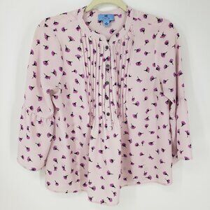 Cece Floral Print Blouse Top